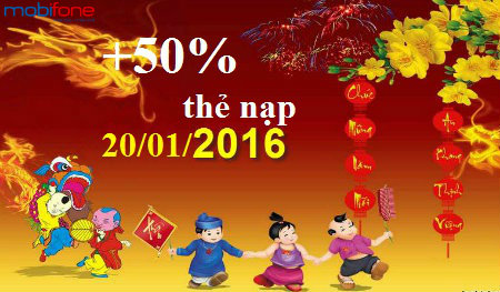 Mobifone khuyến mãi 50% thẻ nạp ngày 20/1