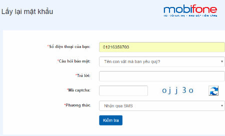 Lấy lại mật khẩu MobiFone portal đơn giản