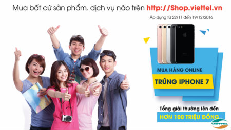 Mua hàng online nhận ngay iPhone 7 từ Viettel