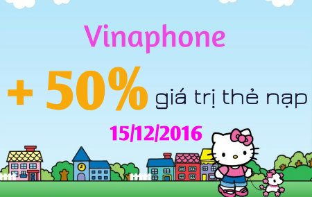Vinaphone ưu đãi 50% thẻ nạp theo danh sách vào 15/12