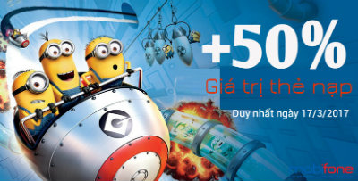 Mobifone khuyến mãi 50% giá trị thẻ nạp duy nhất ngày 17/3 Mobifone khuyến mãi 50% giá trị thẻ nạp ngày 17/3