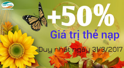 Khuyến mãi Viettel ngày 31/3/2017 Khuyến mãi Viettel ngày 31/3/2017