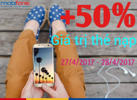 MobiFone khuyến mãi 50% giá trị thẻ nạp ngày 27/4 và 28/4 MobiFone-khuyen-mai-ngay-27-28-4