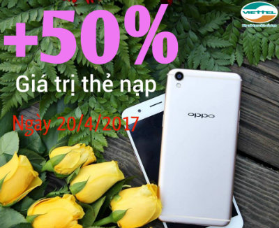 Viettel khuyến mãi ngày 20/4/2017 Viettel khuyến mãi ngày 20/4/2017