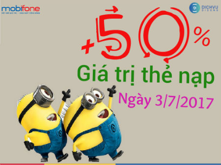 Mobifone khuyến mãi 50% giá trị thẻ nạp NGÀY VÀNG 3/7/2017 Khuyen-mai-Mobifone-tang-50%-the-nap-ngay-3-7