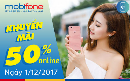 Khuyến mãi nạp tiền trực tuyến MobiFone ngày 1/12/2017 Khuyến mãi nạp tiền trực tuyến MobiFone ngày 1/12/2017