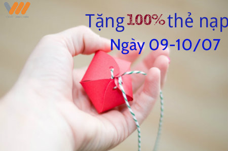 Vietnamobile khuyến mãi 100% thẻ nạp ngày 9-10/07 Vietnamobile khuyến mãi