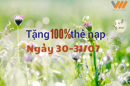 Vietnamobile tặng 100% giá trị thẻ nạp ngày 30-31/07 Khuyến mãi của Vietnamobile