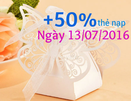 Vinaphone tặng 50% thẻ nạp ngày 13/7/2016