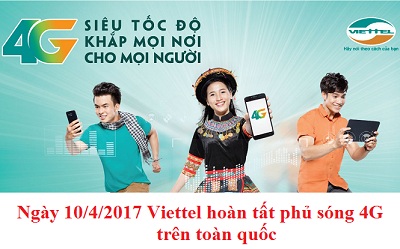Viettel hoàn tất phủ sóng 4G trên toàn quốc Viettel hoàn tất phủ sóng 4G trên toàn quốc