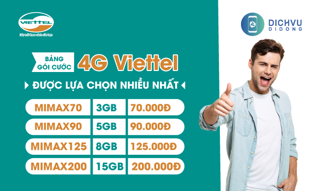 Các gói cước 4G Viettel giá rẻ 2021 Tổng hợp các gói 4G Viettel