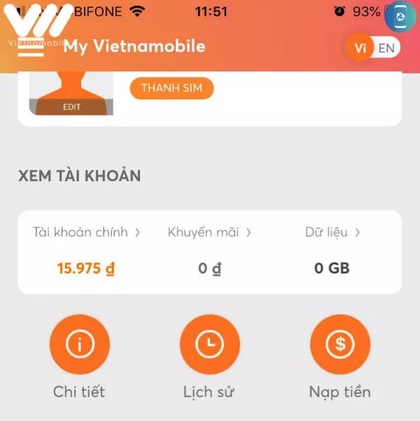 Kiểm tra data Vietnamobile