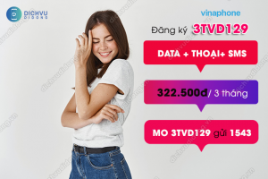 Cú pháp đăng ký gói 3TVD129 VinaPhone chu kỳ 3 tháng