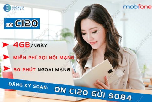 goi cuoc c120 mobifone 4gb/ngay