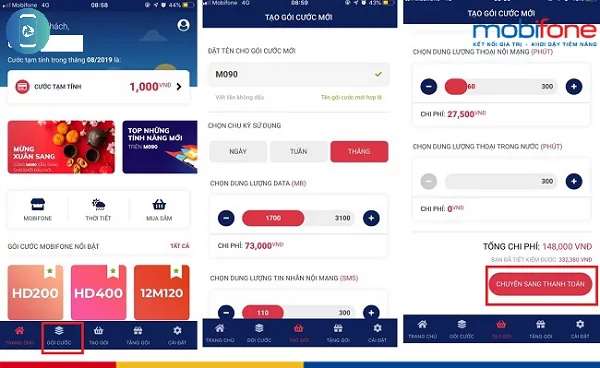 tự tạo gói cước MobiFone