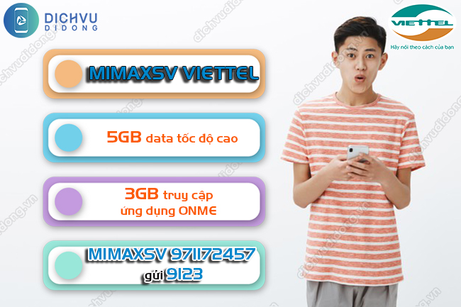 Đăng ký MIMAX sinh viên Viettel 50k mỗi tháng nhận 5GB data