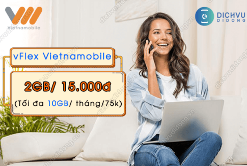 Cách đăng ký gói vFlex Vietnamobile nhận 2GB chỉ 15k 1 goi vflex vietnamobile