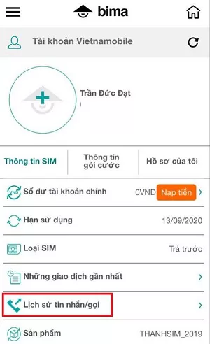 tra cuu lich su tin nhan vietnamobile nhanh