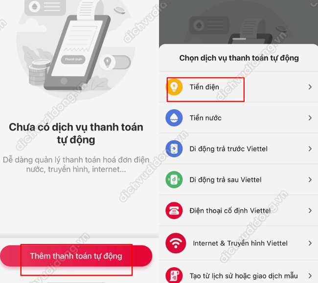 cach thanh toan tien dien tren viettelmoney