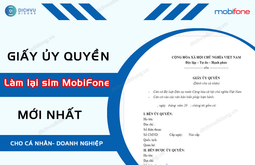 giay uy quyen lam lai sim mobifone