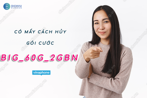 Cách hủy gói BIG_60G_2GBN VinaPhone