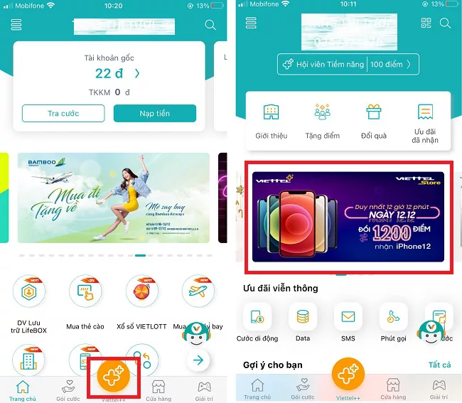 đổi điểm Viettel++ nhận iPhone 12