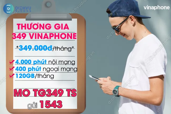 Cách đăng ký gói Thương Gia 349 VinaPhone Gói Thương gia 349 VinaPhone 349k/ tháng