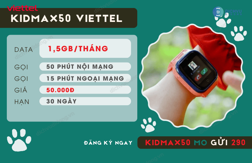 goi cuoc kidmax50 viettel