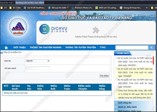 Tra cứu trên website http://www.danang.edu.vn/tra-cuu-diem Hướng dẫn tra cứu trên website http://www.danang.edu.vn/tra-cuu-diem