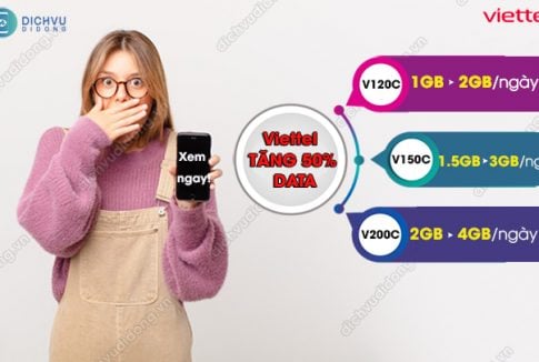 Viettel tăng data gói V120C, V150C, V200C