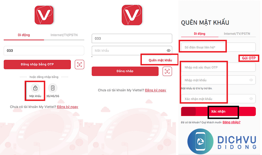 cach doi mat khau my viettel