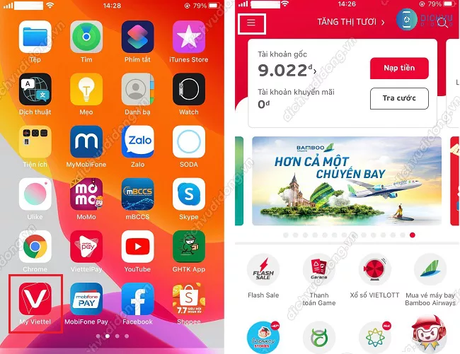 đổi mật khẩu My Viettel 
