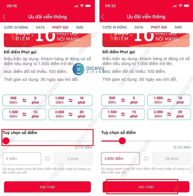 đổi điểm Viettel++ sang phút gọi trên My Viettel