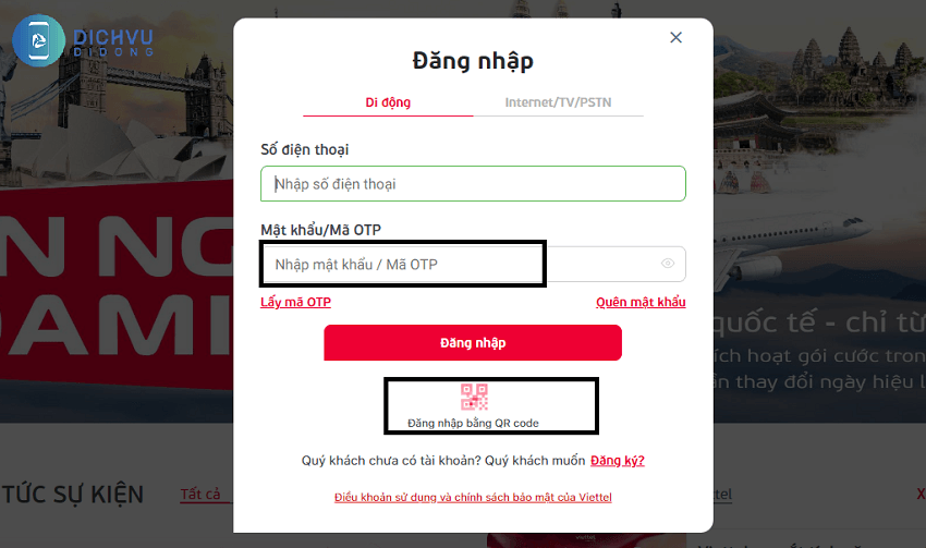 dang nhap my viettel khong can otp