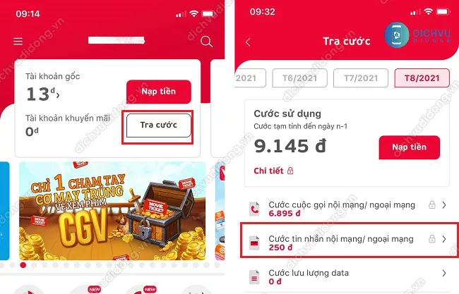 Cac buoc tra cuu lich su SMS tren My Viettel kiểm tra lịch sử tin nhắn trên My Viettel