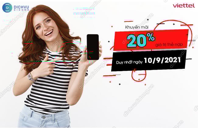 Cach tham gia khuyen mai nap the Viettel Viettel khuyến mãi 20% thẻ nạp ngày 10/9/2021