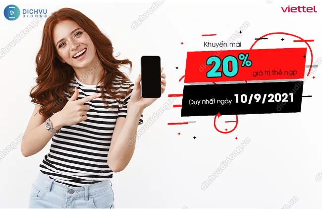 Cach tham gia khuyen mai nap the Viettel Viettel khuyến mãi 20% thẻ nạp ngày 10/9/2021