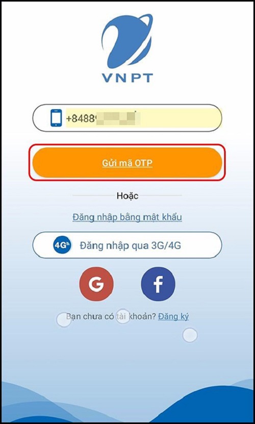 đăng nhập ứng dụng My VNPT