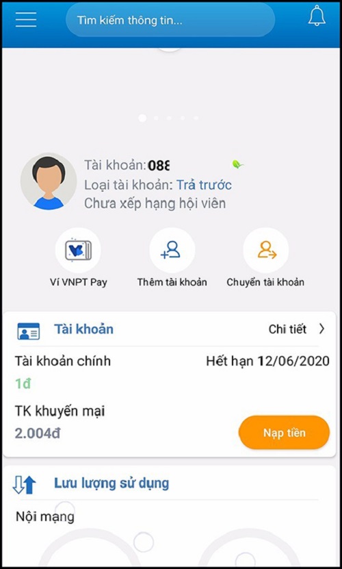 đăng nhập ứng dụng My VNPT