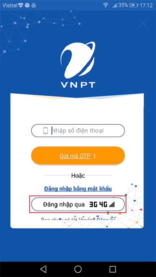 đăng nhập ứng dụng My VNPT