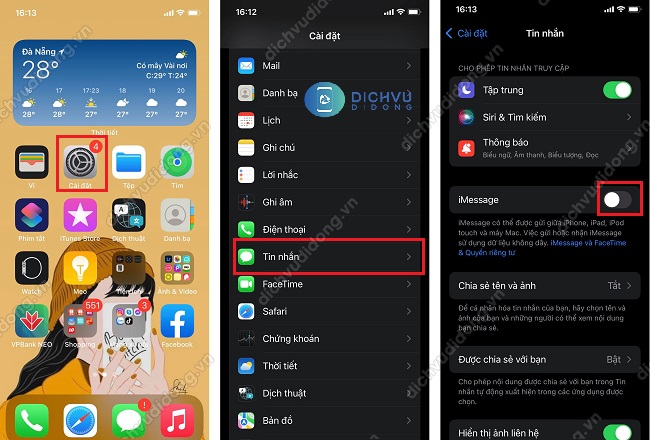 kích hoạt iMessage Viettel