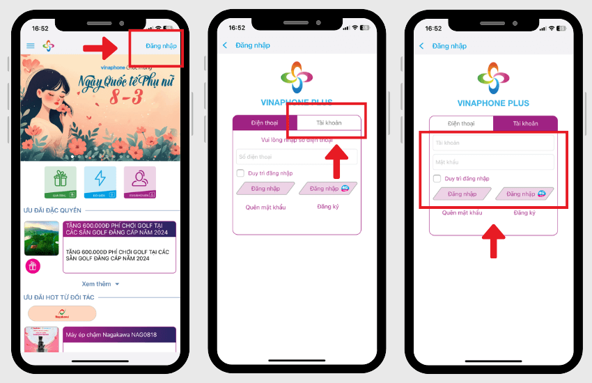 dang nhap tai khoan vinaphone plus