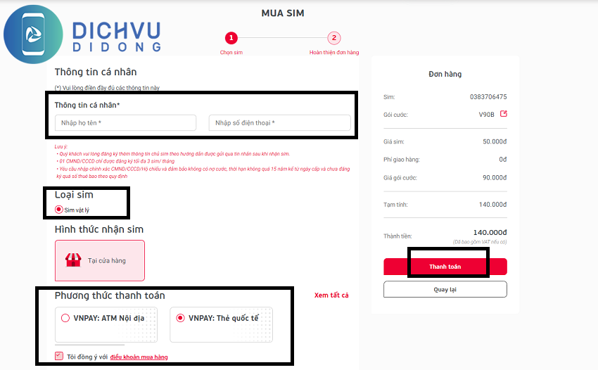 cach mua sim viettel online