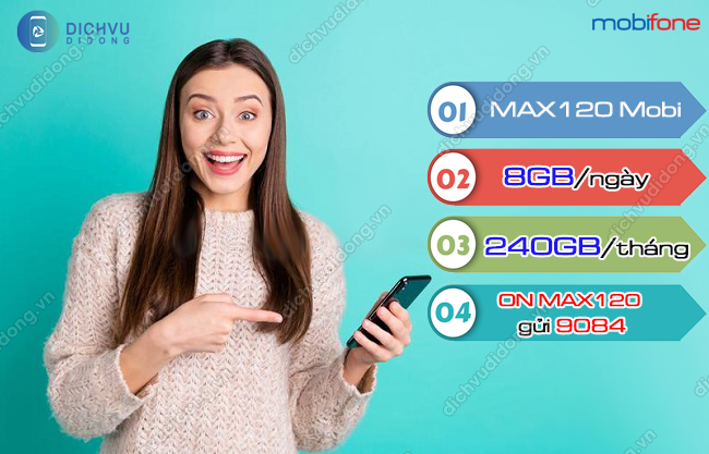Cach dang ky goi cuoc MAX120 mang MobiFone gói MAX120 MobiFone