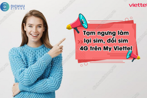 Ngưng dịch vụ làm lại sim, đổi sim online trên My Viettel