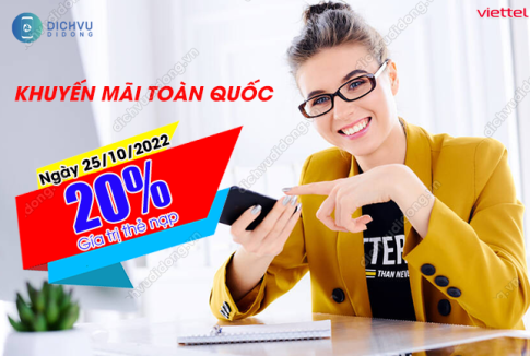 khuyen mai 20 viettel toan quoc 25 10 2022