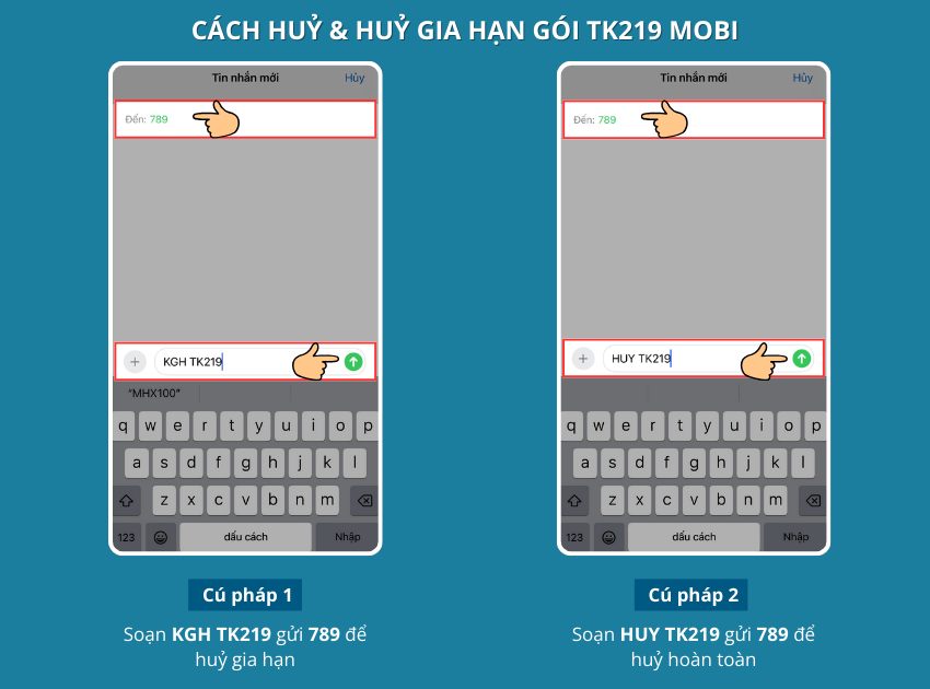 Cu phap huy goi cuoc TK219 cua MobiFone