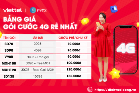 goi cuoc 4g cua viettel