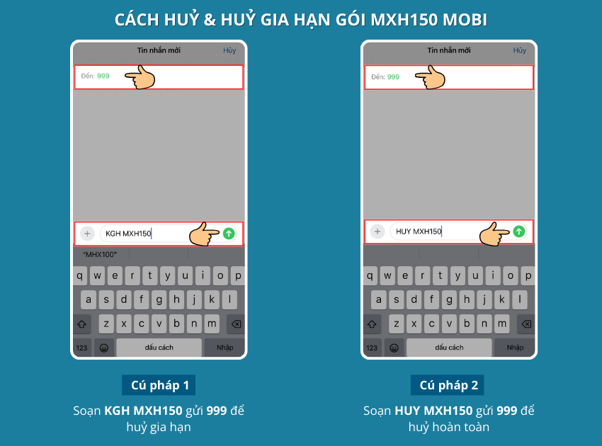 Cu phap huy goi cuoc MXH150 cua MobiFone