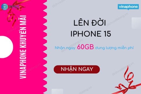 vinaphone khuyen mai len doi iphone 15 nhan 60gb